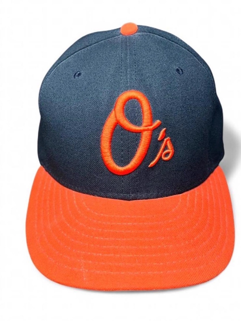 Baltimore Orioles New Era Fitted Hat Size 7.5 - Black & Orange O’s Cap